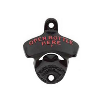 Black Open Bottle Here Wall Mount Bottle Opener
